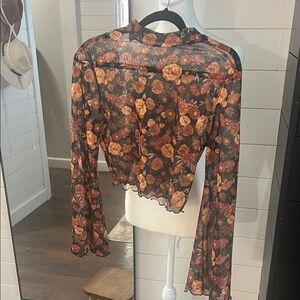 Floral Sheer Long Sleeve Top